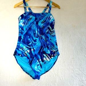 Peyton and Parker NWT plus one piece swimsuit 22.5 blue waves